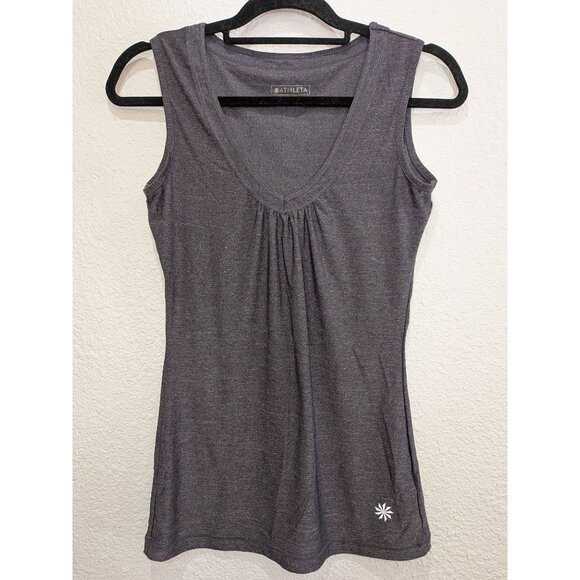 Athleta Tops - Athleta Womens Ruched V Neck Performance Tank Top Size Small Yoga Pilates
